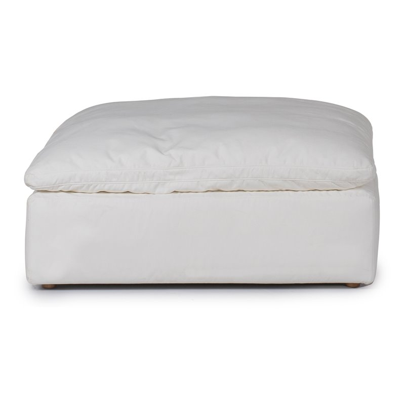 Sunset Trading Puff 6-Piece L-Shape Fabric Slipcover Sectional in White