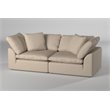 Sunset Trading Puff 2-Piece Fabric Slipcover Modular Sectional Sofa in Tan