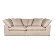 Sunset Trading Puff 2-Piece Fabric Slipcover Modular Sectional Sofa in Tan