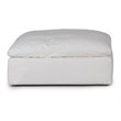 Sunset Trading Puff Fabric Slipcovered Sectional Modular Ottoman in White