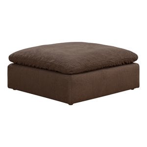 Sunset Trading Puff Fabric Slipcovered Sectional Modular Ottoman in Brown