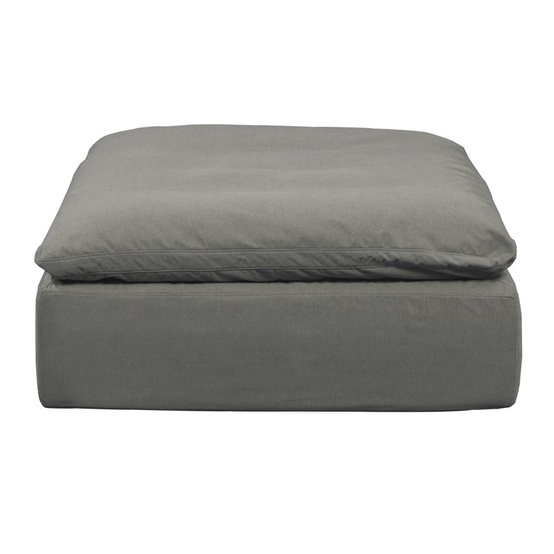 Sunset Trading Puff Fabric Slipcovered Sectional Modular Ottoman in Gray