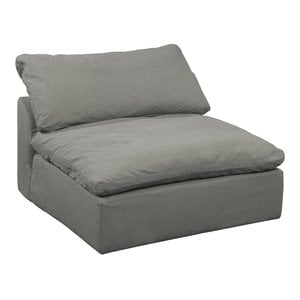 Sunset Trading Puff 44&quot Fabric Slipcovered Armless Chair in Gray