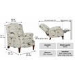Sunset Trading Bird Script Fabric Manual Reclining Chair in Ivory