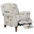 Sunset Trading Bird Script Fabric Manual Reclining Chair in Ivory