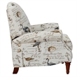 Sunset Trading Bird Script Fabric Manual Reclining Chair in Ivory