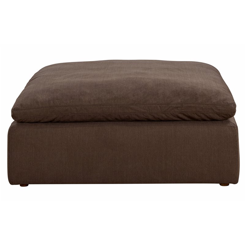 Sunset Trading Puff 6-Piece Fabric Slipcover Sectional Sofa in Brown