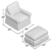 Sunset Trading Horizon Fabric Slipcover Swivel Rocking Chair & Ottoman in White