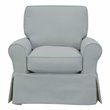 Sunset Trading Horizon Fabric Slipcovered Swivel Rocking Chair in Ocean Blue