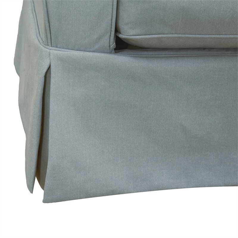 Sunset Trading Horizon Fabric Slipcovered Swivel Rocking Chair in Ocean Blue