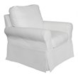 Sunset Trading Horizon Fabric Slipcovered Swivel Rocking Chair in Warm White