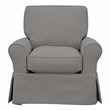 Sunset Trading Horizon Fabric Slipcovered Swivel Rocking Chair in Gray