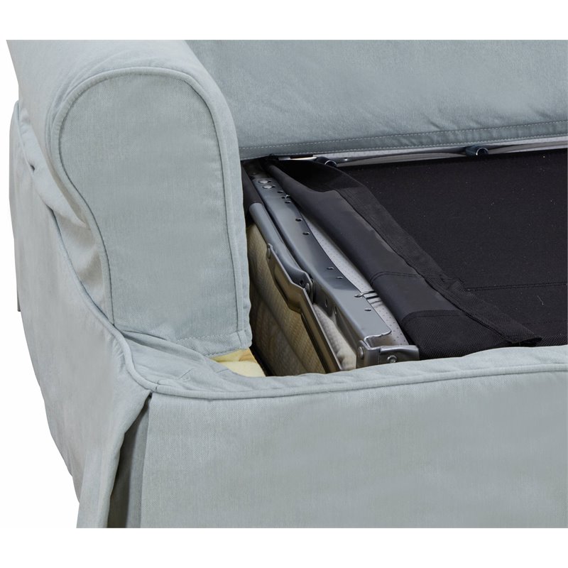 Sunset Trading Horizon Fabric Slipcover Reversible Chaise Sleeper Sofa in Blue