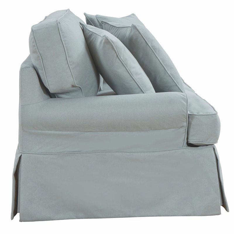 Sunset Trading Horizon T-Cushion Fabric Slipcovered Sofa in Ocean Blue