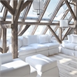 Sunset Trading Horizon T-Cushion Cotton Slipcovered Sofa in Warm White Fabric