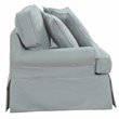 Sunset Trading Horizon T-Cushion Fabric Slipcovered Loveseat in Ocean Blue