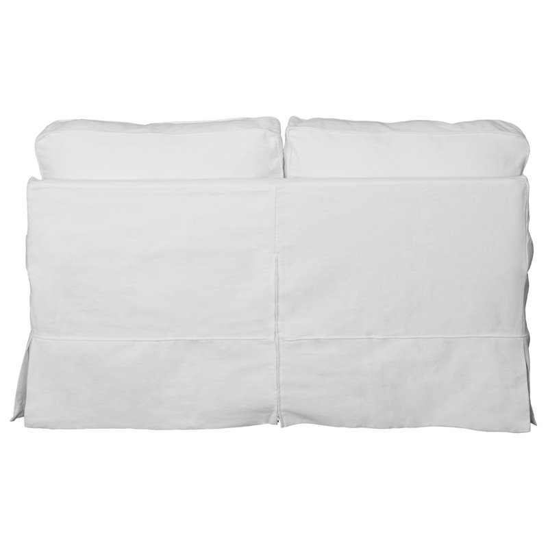 Sunset Trading Horizon T-Cushion Fabric Slipcovered Loveseat in White