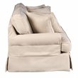 Sunset Trading Horizon T-Cushion Fabric Slipcovered Loveseat in Tan