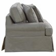 Sunset Trading Horizon T-Cushion Fabric Slipcovered Loveseat in Gray