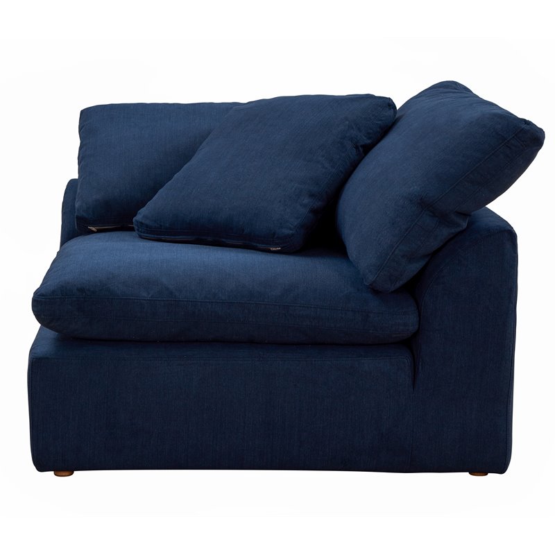Sunset Trading Puff 2-Piece Fabric Slipcover Sectional Sofa in Navy