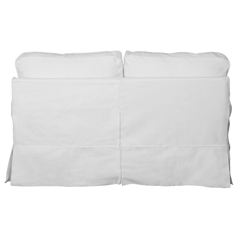 Sunset Trading Horizon T-Cushion Cotton Fabric Slipcovered Loveseat  Warm White