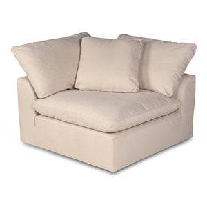 Sunset Trading Puff 44&quot Fabric Slipcovered Arm Chair in Tan