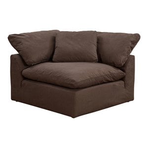 Sunset Trading Puff 44&quot Fabric Slipcovered Arm Chair in Brown