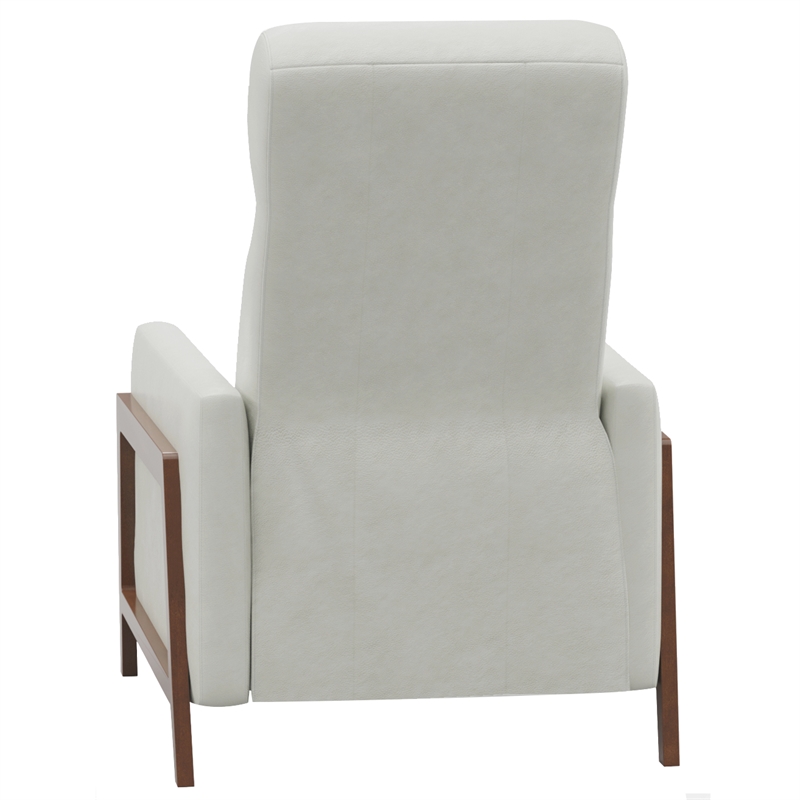 Sunset Trading Edge Pushback Contemporary Leather Recliner in White