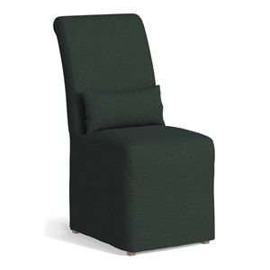 Sunset Trading Newport 20&quot Fabric Slipcovered Dining Chair in Dark Gray