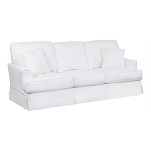 Sunset Trading Ariana Stain Resistant Fabric Slipcovered Sleeper Sofa in White