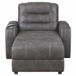 Sunset Trading Power Fabric Reclining Chaise Lounge Chair with Arms in Gray
