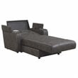 Sunset Trading Power Fabric Reclining Chaise Lounge Chair with Arms in Gray
