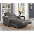 Sunset Trading Power Fabric Reclining Chaise Lounge Chair with Arms in Gray