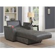 Sunset Trading Power Fabric Reclining Chaise Lounge Chair with Arms in Gray