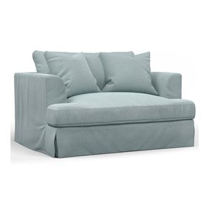 Sunset Trading Newport 52&quot Fabric Slipcovered Chair and A Half in Ocean Blue