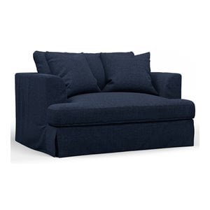 Sunset Trading Newport 52&quot Fabric Slipcovered Chair and A Half in Navy Blue
