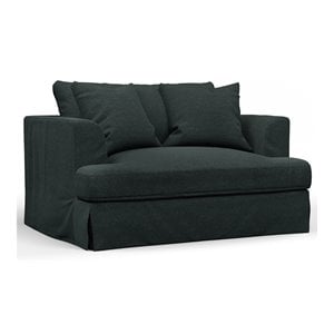 Sunset Trading Newport 52&quot Fabric Slipcovered Chair and A Half in Dark Gray