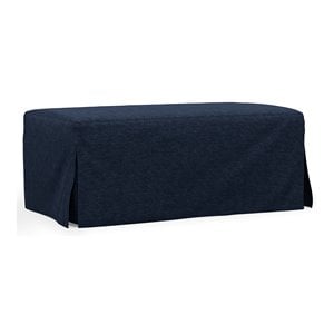 Sunset Trading Newport 44&quot Fabric Slipcovered Ottoman in Navy Blue