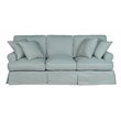 Sunset Trading Horizon 4-Piece Fabric Slipcovered Living Room Set in Blue