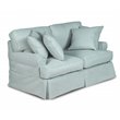 Sunset Trading Horizon 4-Piece Fabric Slipcovered Living Room Set in Blue