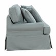 Sunset Trading Horizon 4-Piece Fabric Slipcovered Living Room Set in Blue
