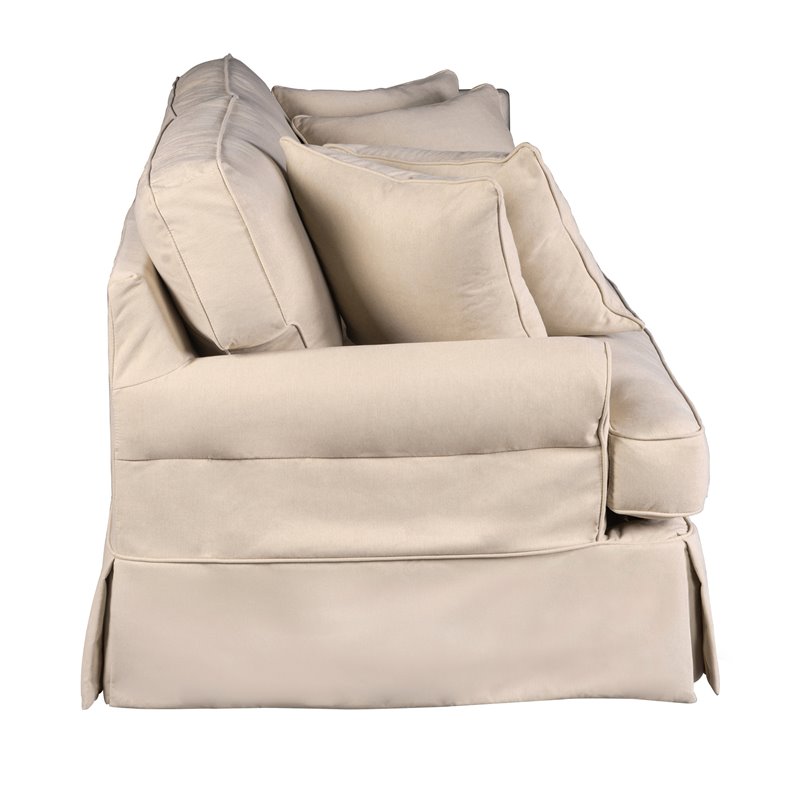 Sunset Trading Horizon 4-Piece Fabric Slipcovered Living Room Set in Beige