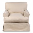 Sunset Trading Horizon 4-Piece Fabric Slipcovered Living Room Set in Beige
