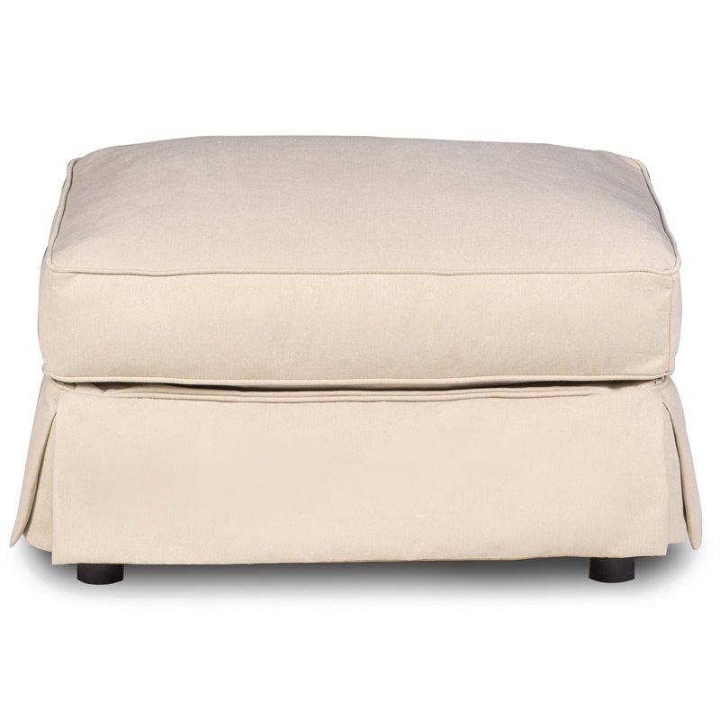 Sunset Trading Horizon 4-Piece Fabric Slipcovered Living Room Set in Beige