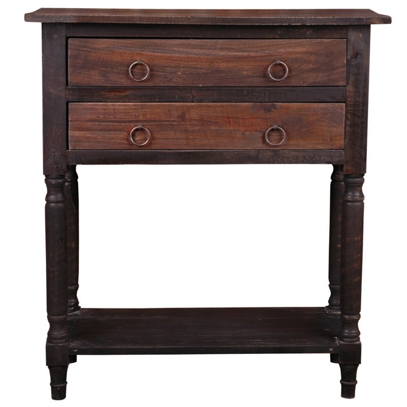 Sunset Trading Cottage Stacked Drawer Wood Storage Table in Raftwood Brown