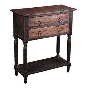 Sunset Trading Cottage Stacked Drawer Wood Storage Table in Raftwood Brown