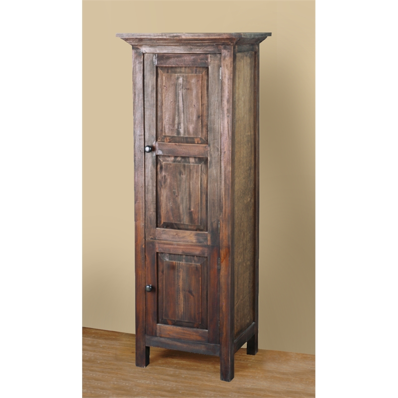 Sunset Trading Cottage Tall 2-Door Wood Storage Cabinet in Raftwood Brown Wood