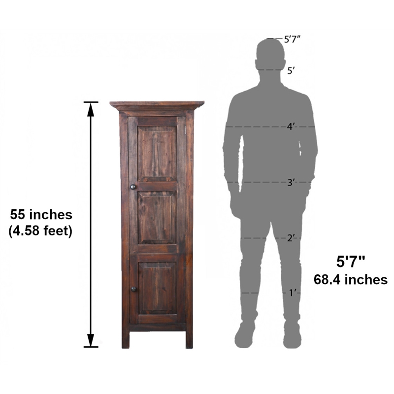 Sunset Trading Cottage Tall 2-Door Wood Storage Cabinet in Raftwood Brown Wood