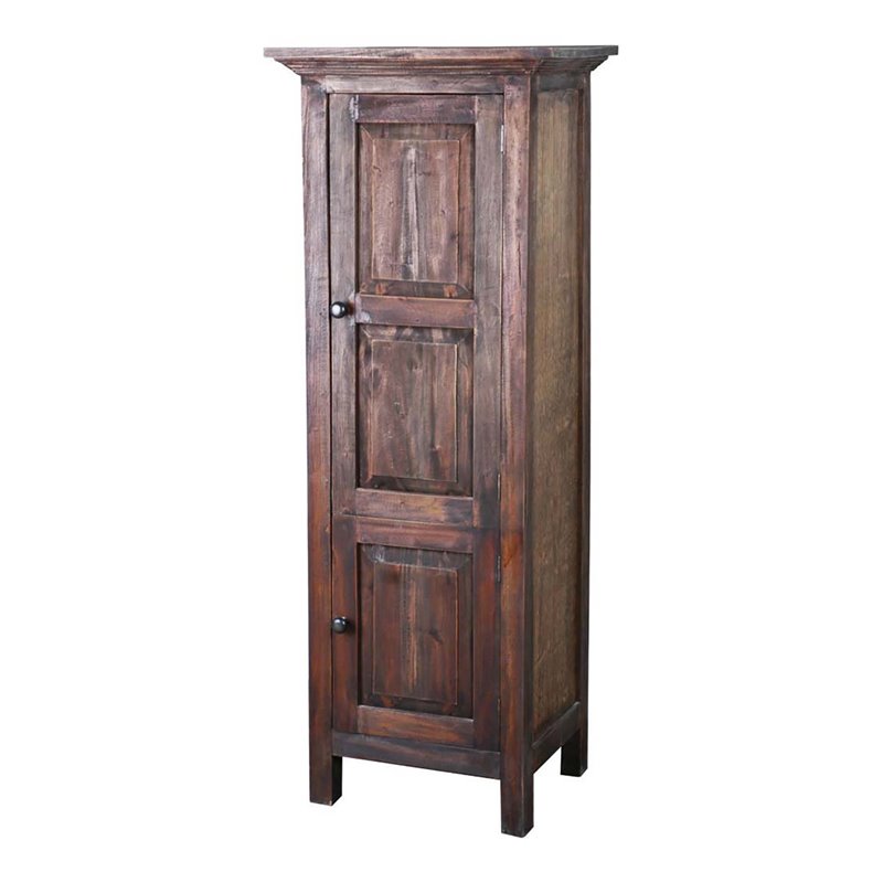 Sunset Trading Cottage Tall 2-Door Wood Storage Cabinet in Raftwood Brown Wood