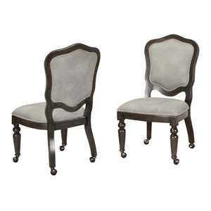 Sunset Trading Vegas 18&quot Wood Dining Chairs in Distressed Gray (Set of 2)